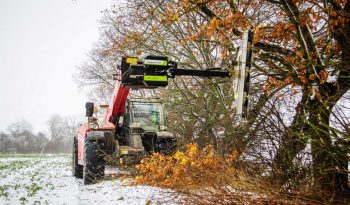 Tree trimming circular saw for forklift truck full