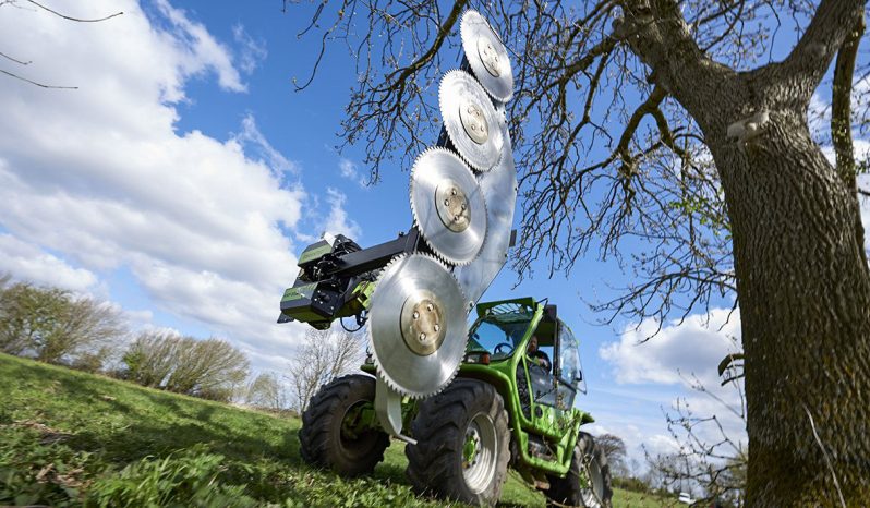 Tree trimming circular saw for forklift truck full