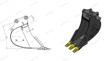 Ковш 50 см. для экскаватора Hitachi ZX 140H full